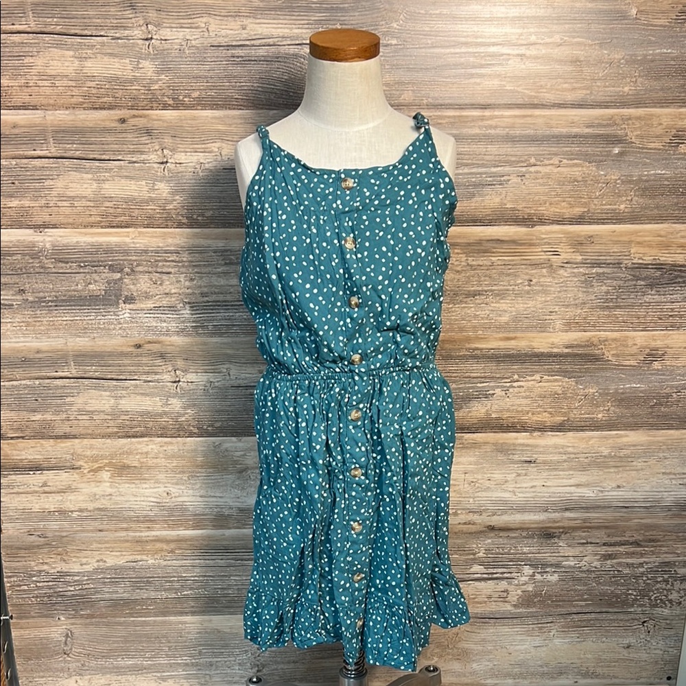 Abercrombie Kids Teal Polka Dot Sundress Size 15/16 EUC